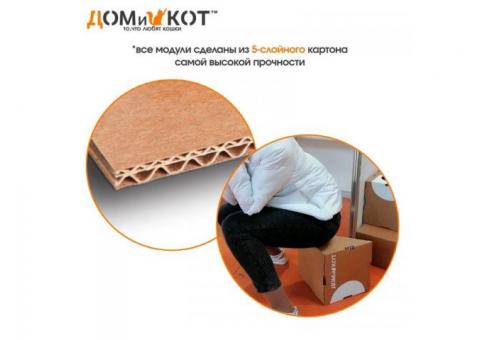 Уникальные модульные картонные домики для кошек